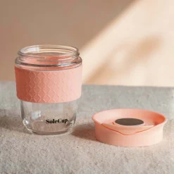 Graham & Green Pink Glass Travel Mug