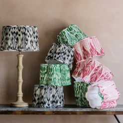 Graham & Green Pink Ikat Flower Empire Lamp Shades
