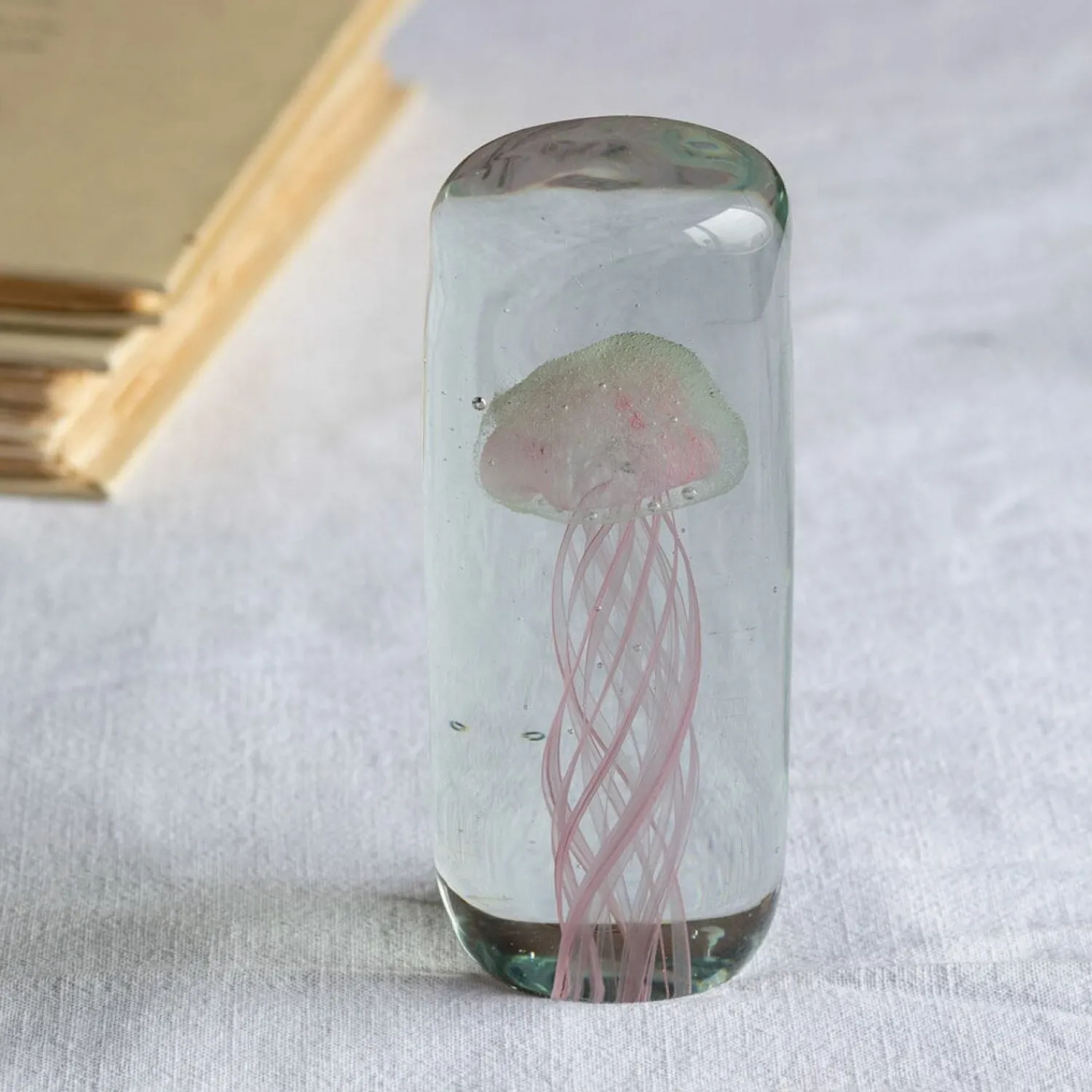 Graham & Green Pink Jellyfish Glass Ornament