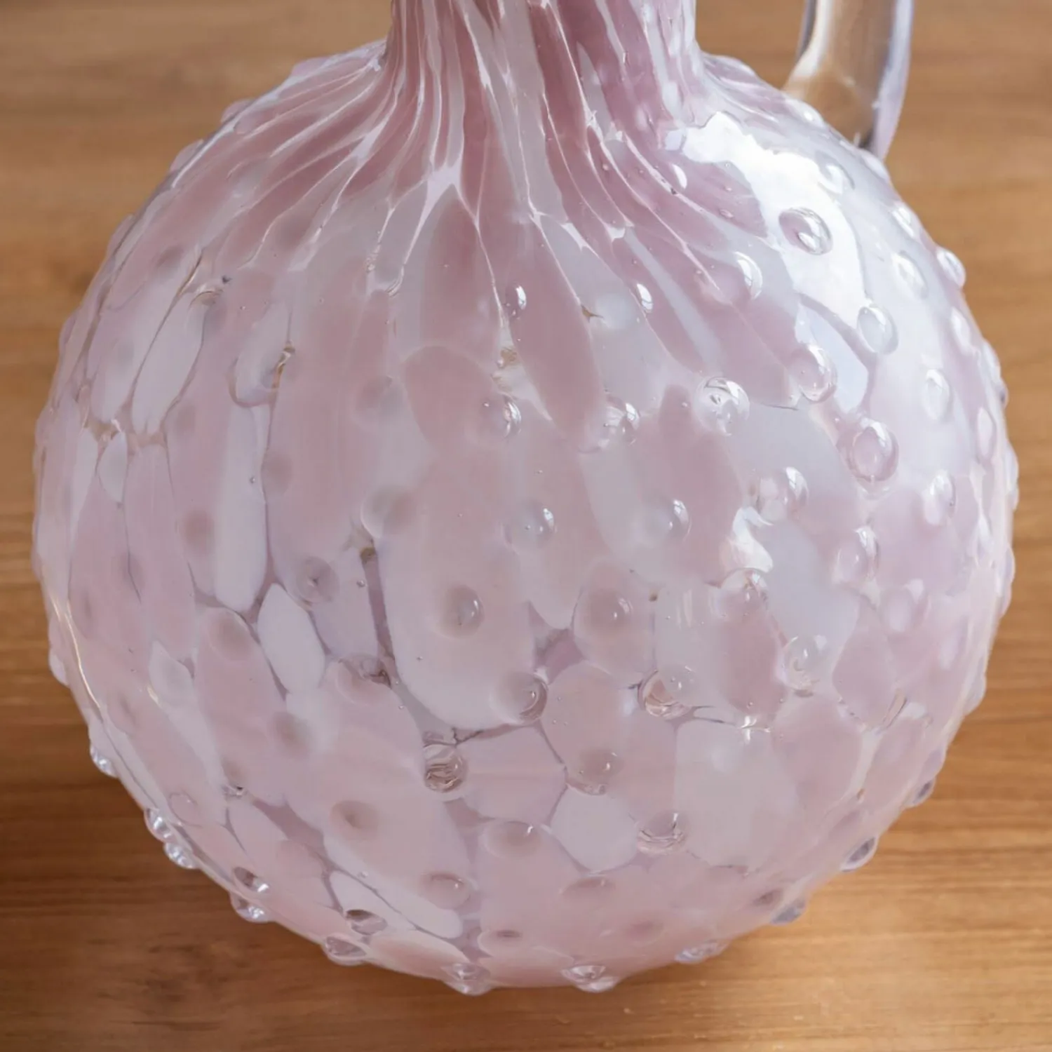 Graham & Green Pink Speckle Glass Pitcher