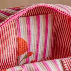 Graham & Green Pink Stripe and Floral Weekend Bag - Large