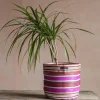 Graham & Green Pink Woven Plant Pot Cover Large