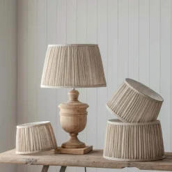 Graham & Green Pleated Natural Linen Empire Shades