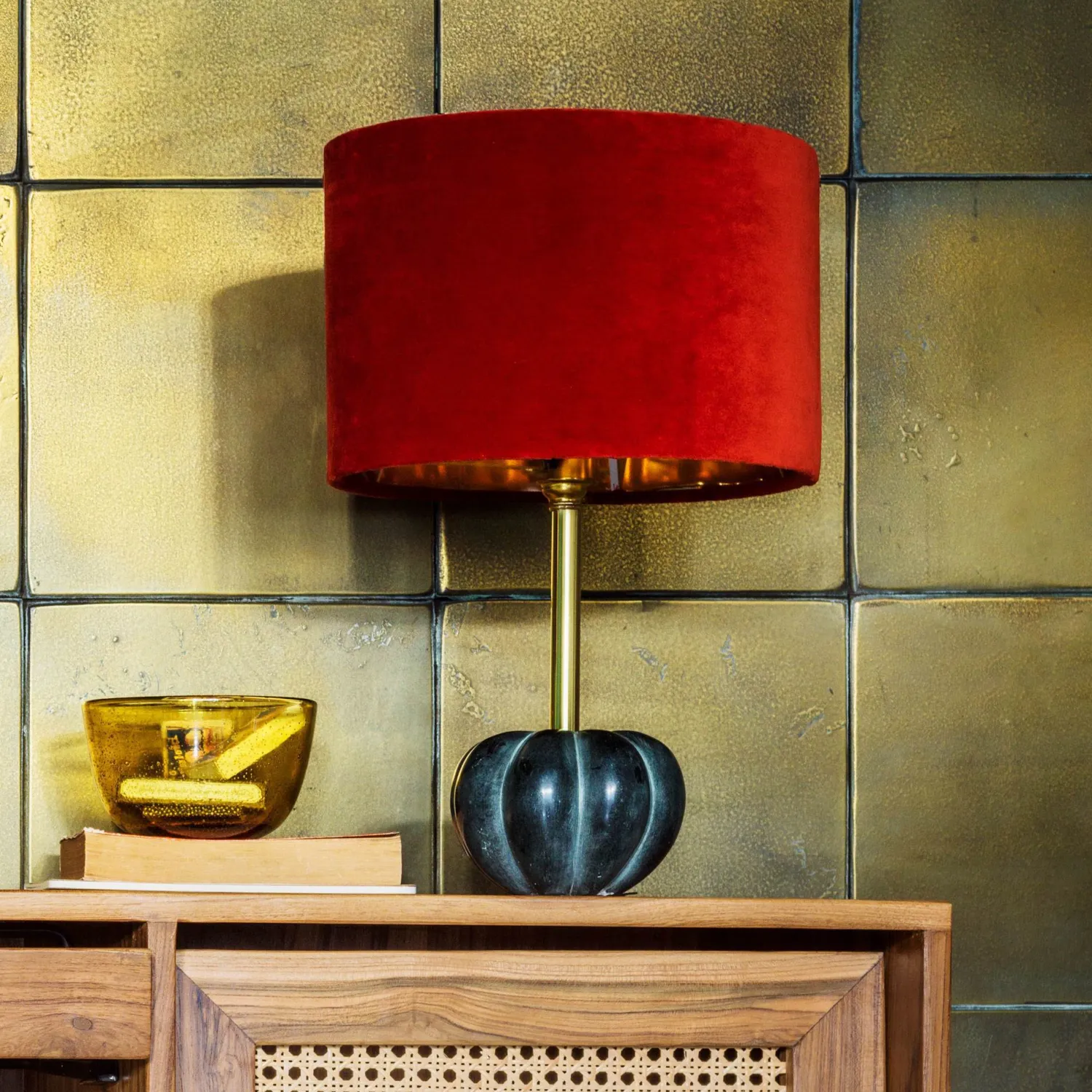 Graham & Green Pumpkin Stone Table Lamp