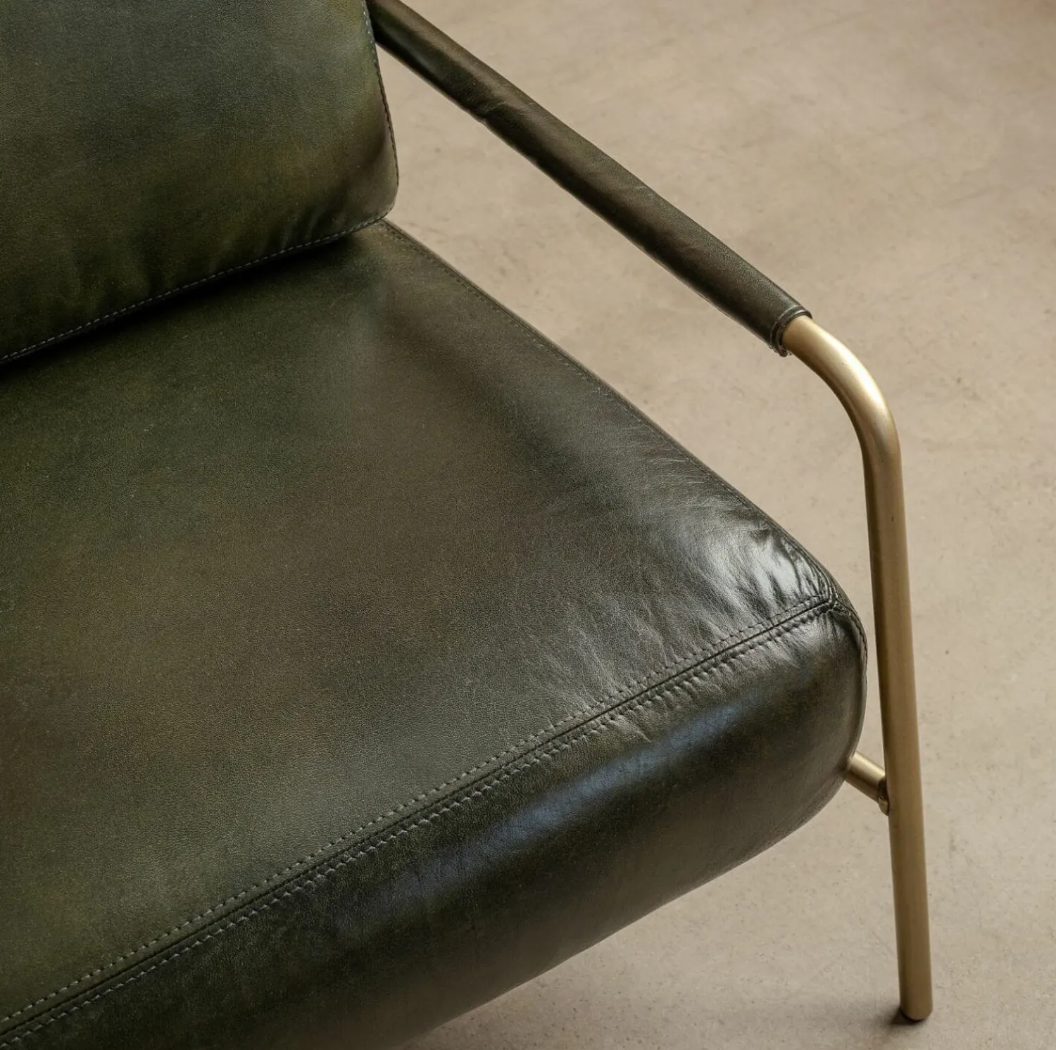 Graham & Green Quinn Dark Green Leather Club Chair