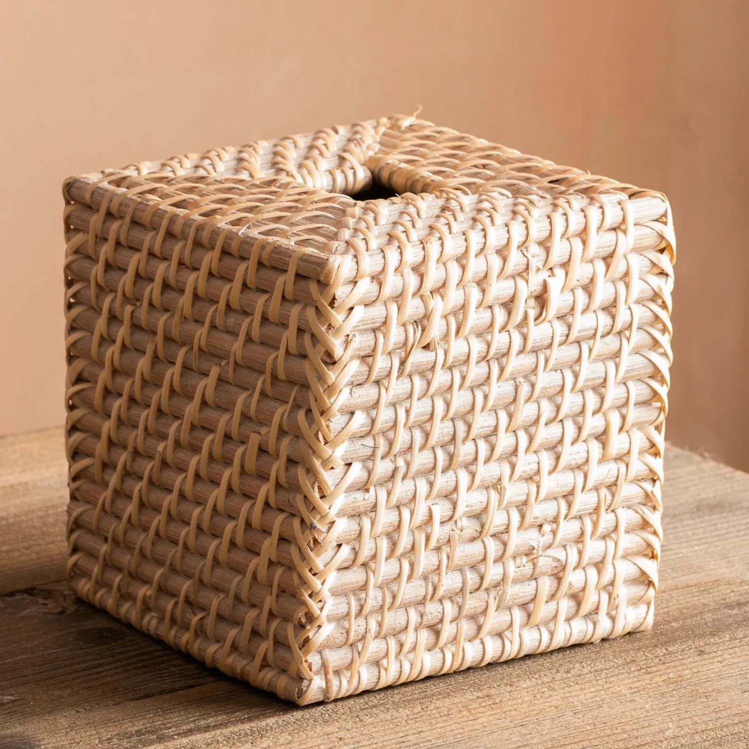 Graham & Green Rattan Square Tissue Box Holder