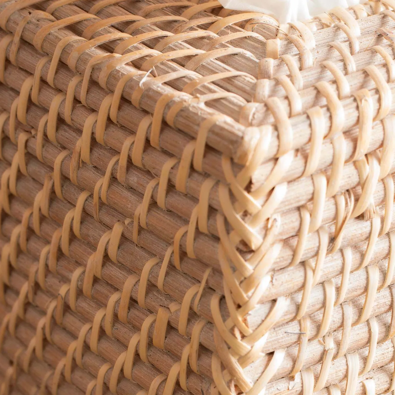 Graham & Green Rattan Square Tissue Box Holder