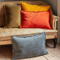 Graham & Green Rectangular Stonewashed Velvet Cushions