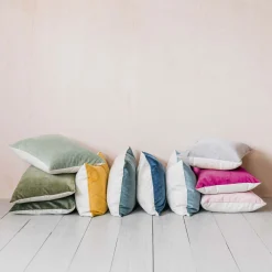 Graham & Green Rectangular Velvet and Linen Backed Cushions