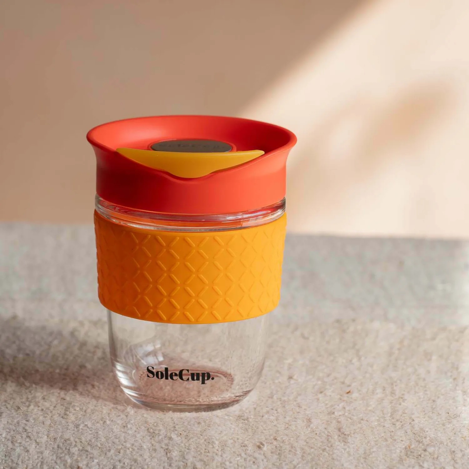 Graham & Green Red Glass Travel Mug