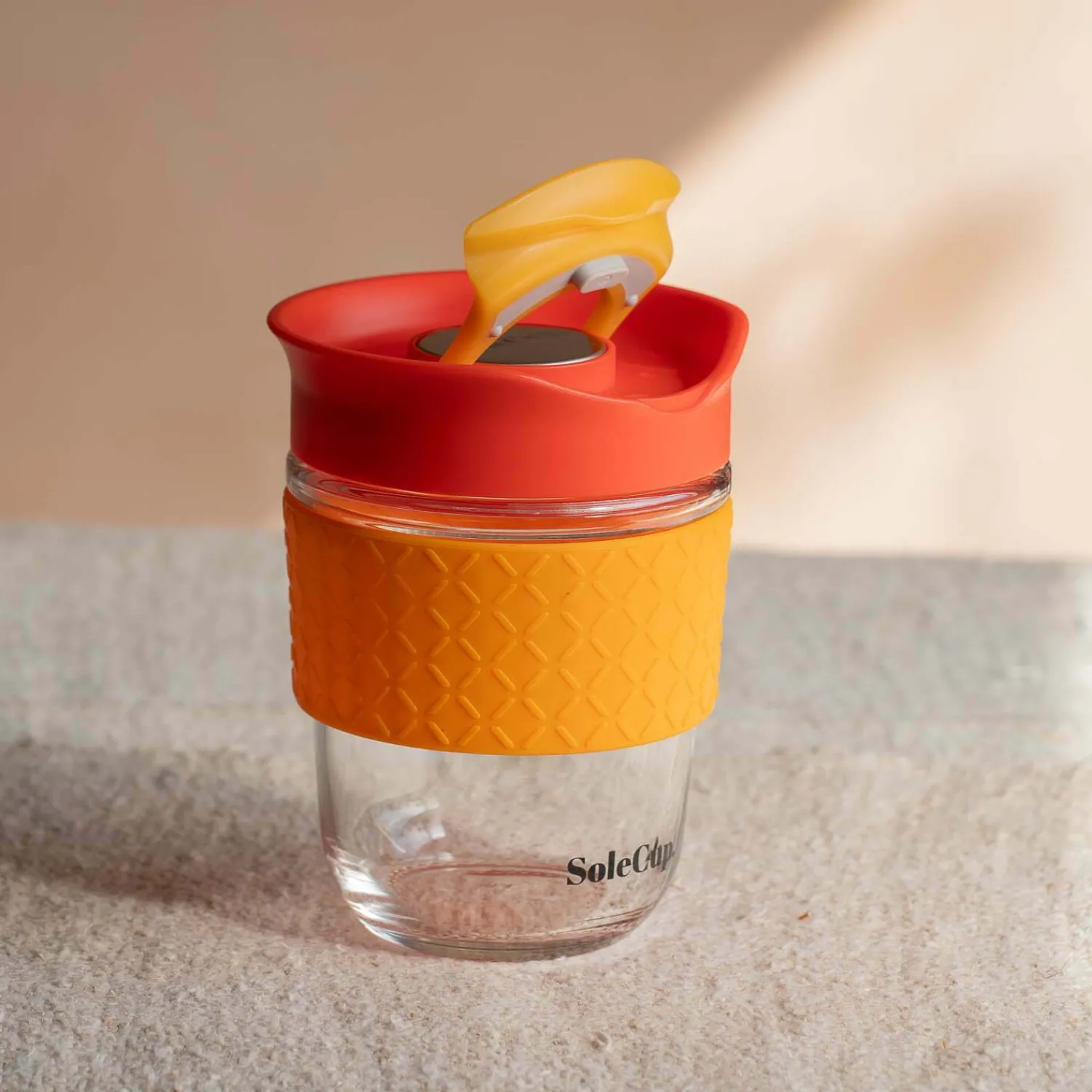 Graham & Green Red Glass Travel Mug