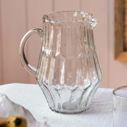 Graham & Green Ridged Clear Glass Jug