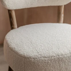 Graham & Green Rigby White Bouclé Kitchen Stool