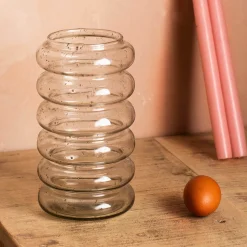 Graham & Green Ringed Speckled Glass Vase