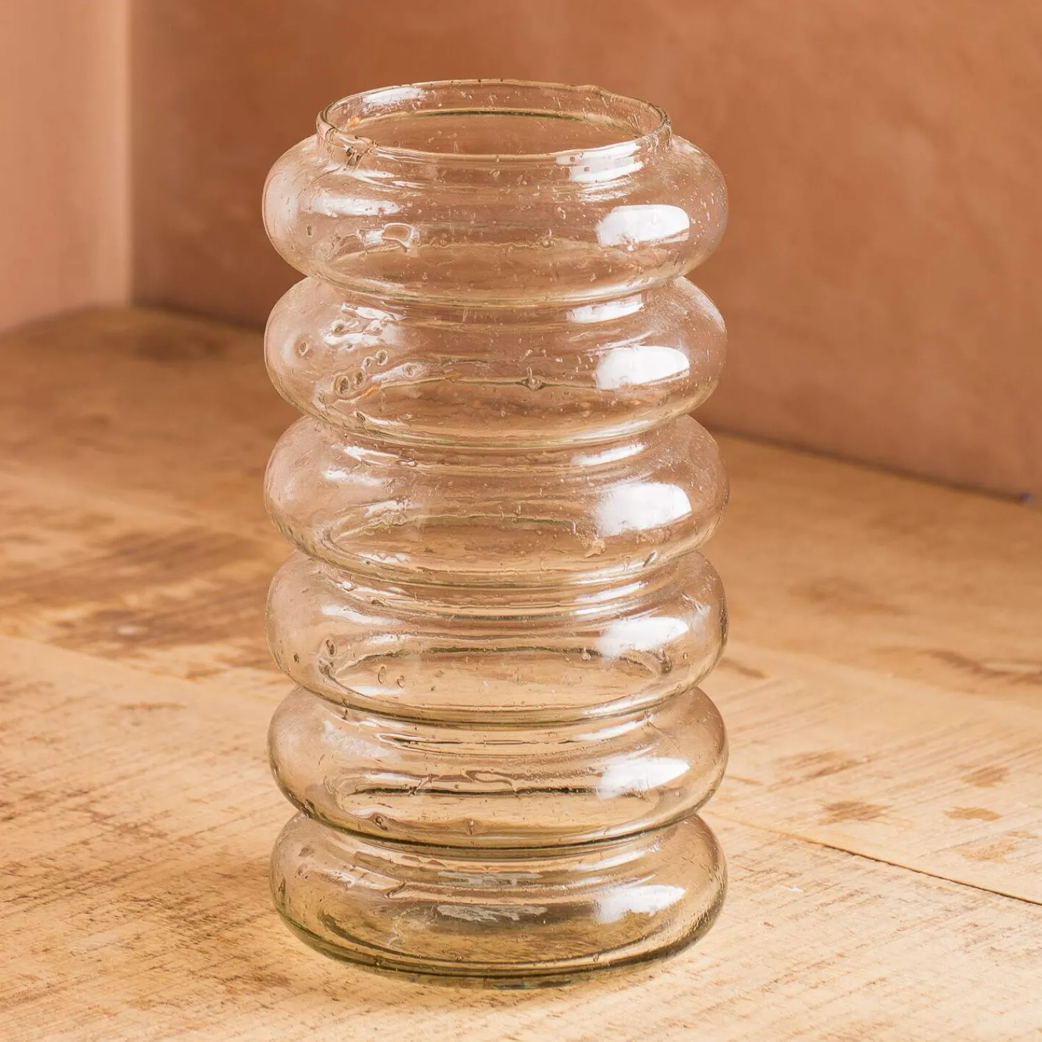 Graham & Green Ringed Speckled Glass Vase