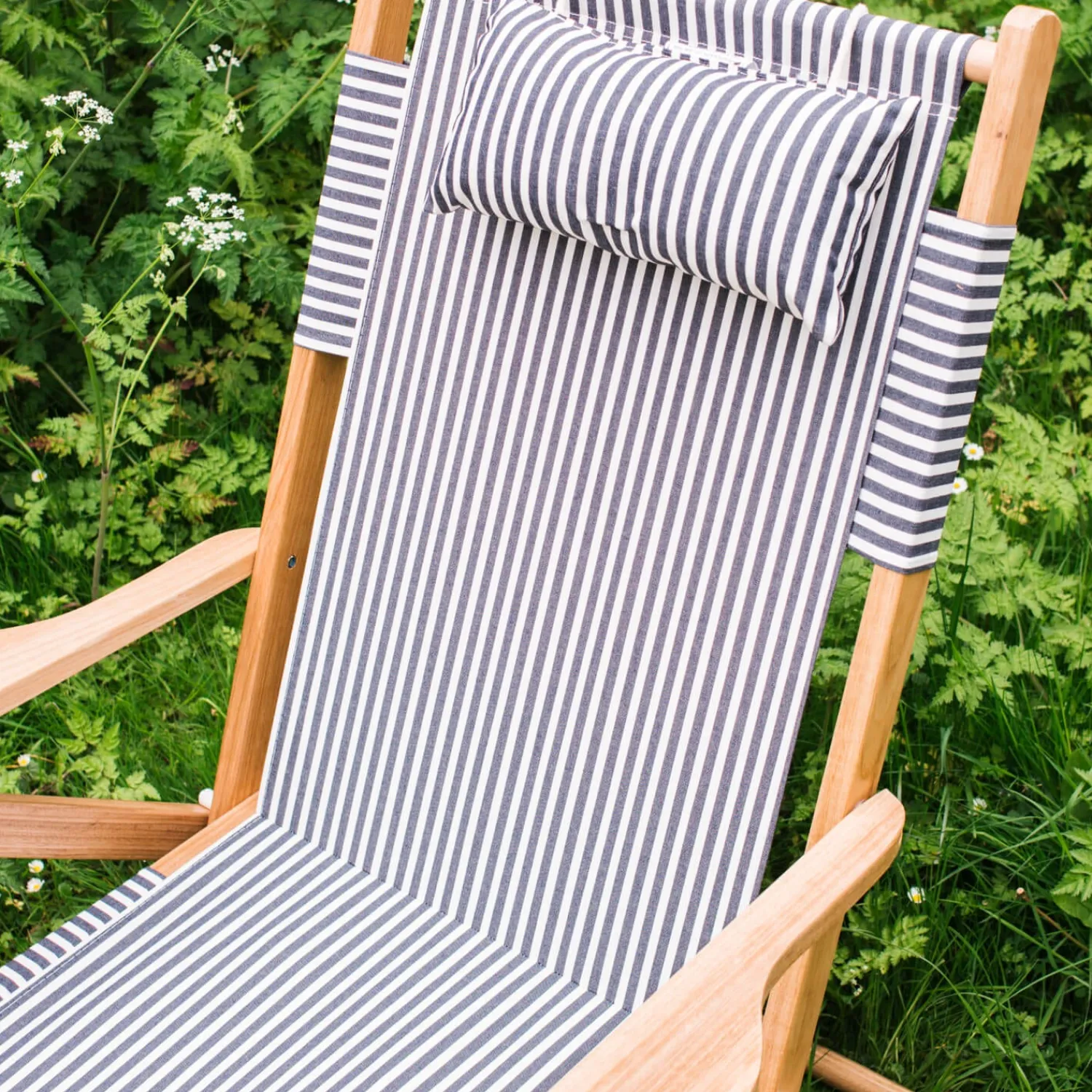 Graham & Green Riviera Navy Stripe Deck Chair