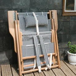 Graham & Green Riviera Navy Stripe Deck Chair