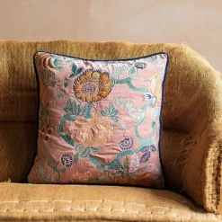 Graham & Green Rosalind Embroidered Square Cushions