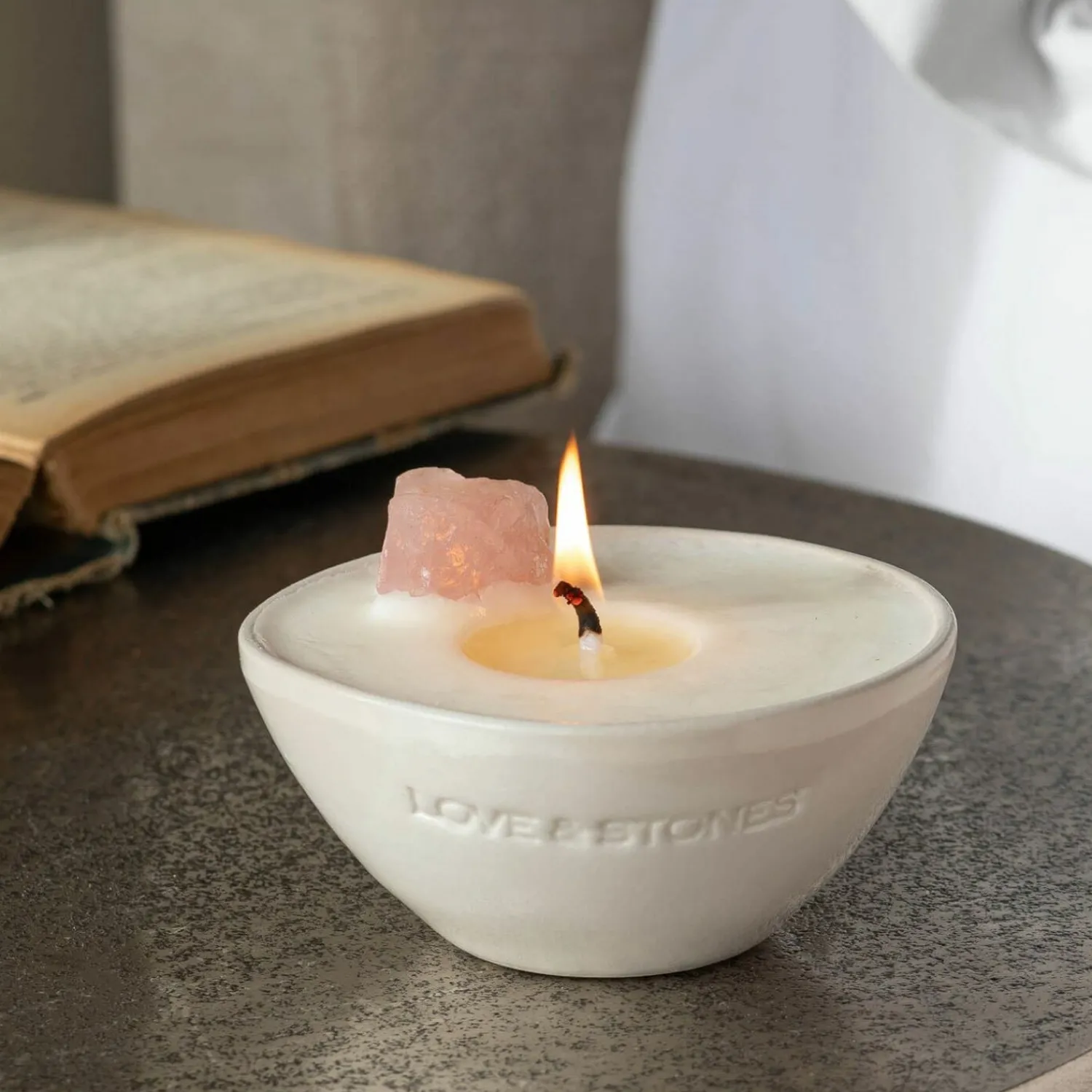 Graham & Green Rose Quartz Natural Wax Candle