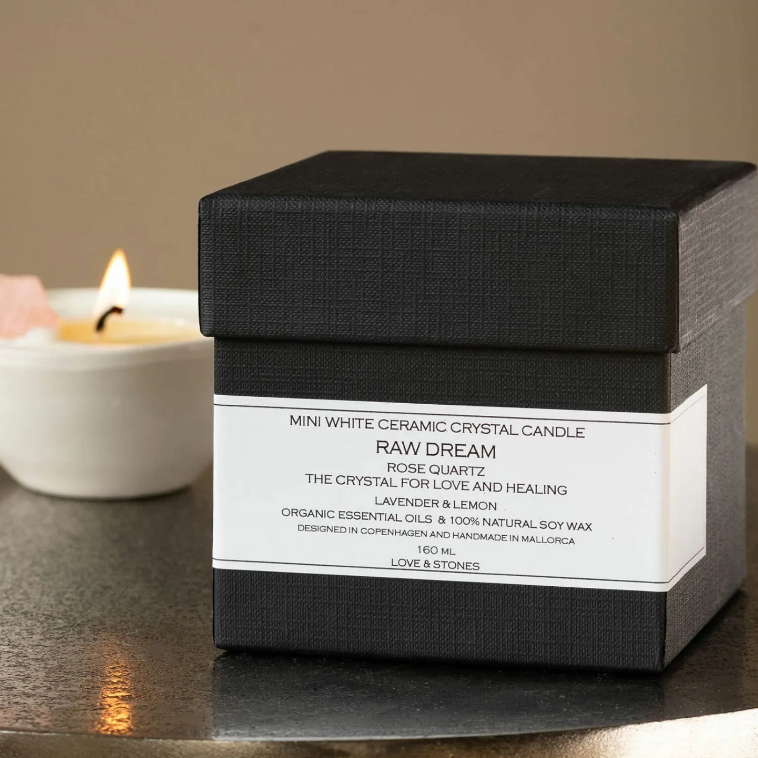 Graham & Green Rose Quartz Natural Wax Candle