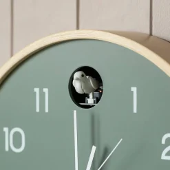Graham & Green Round Birch and Green Wall Cuckoo Clock