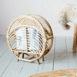 Graham & Green Round Cane Magazine Rack