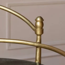 Graham & Green Round Green Marble Drinks Trolley
