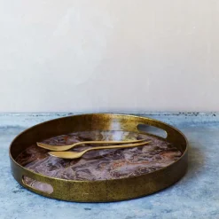 Graham & Green Round Marble Effect Tray