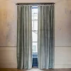Graham & Green Sage Green Velvet Single Curtains