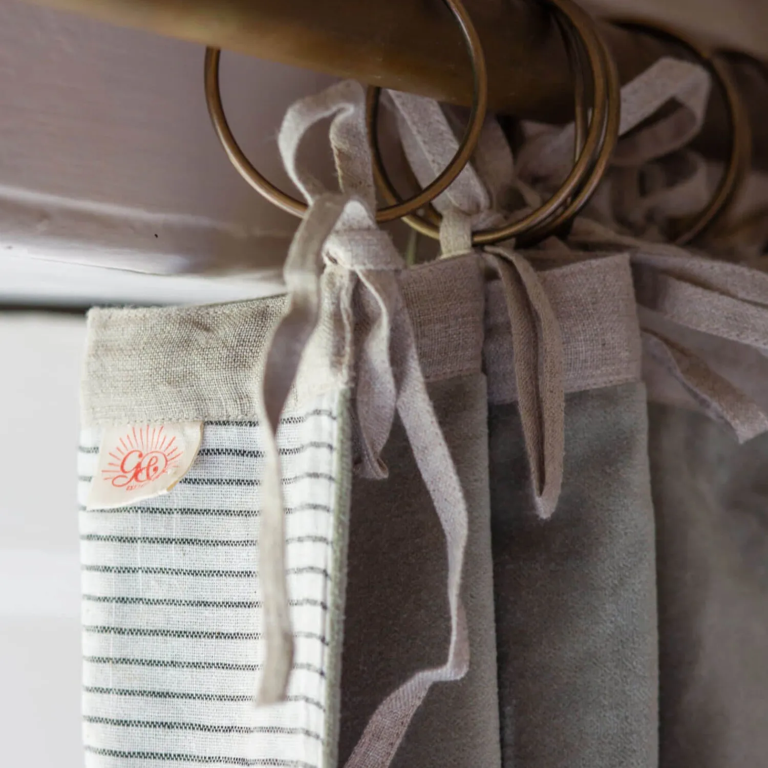 Graham & Green Sage Green Velvet Single Curtains