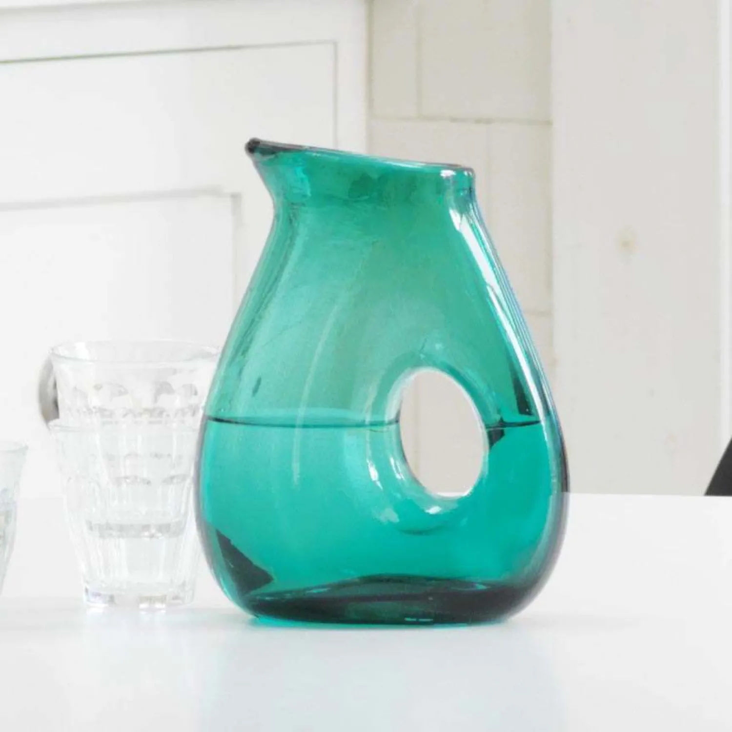 Graham & Green Sea Green Jug with Hole