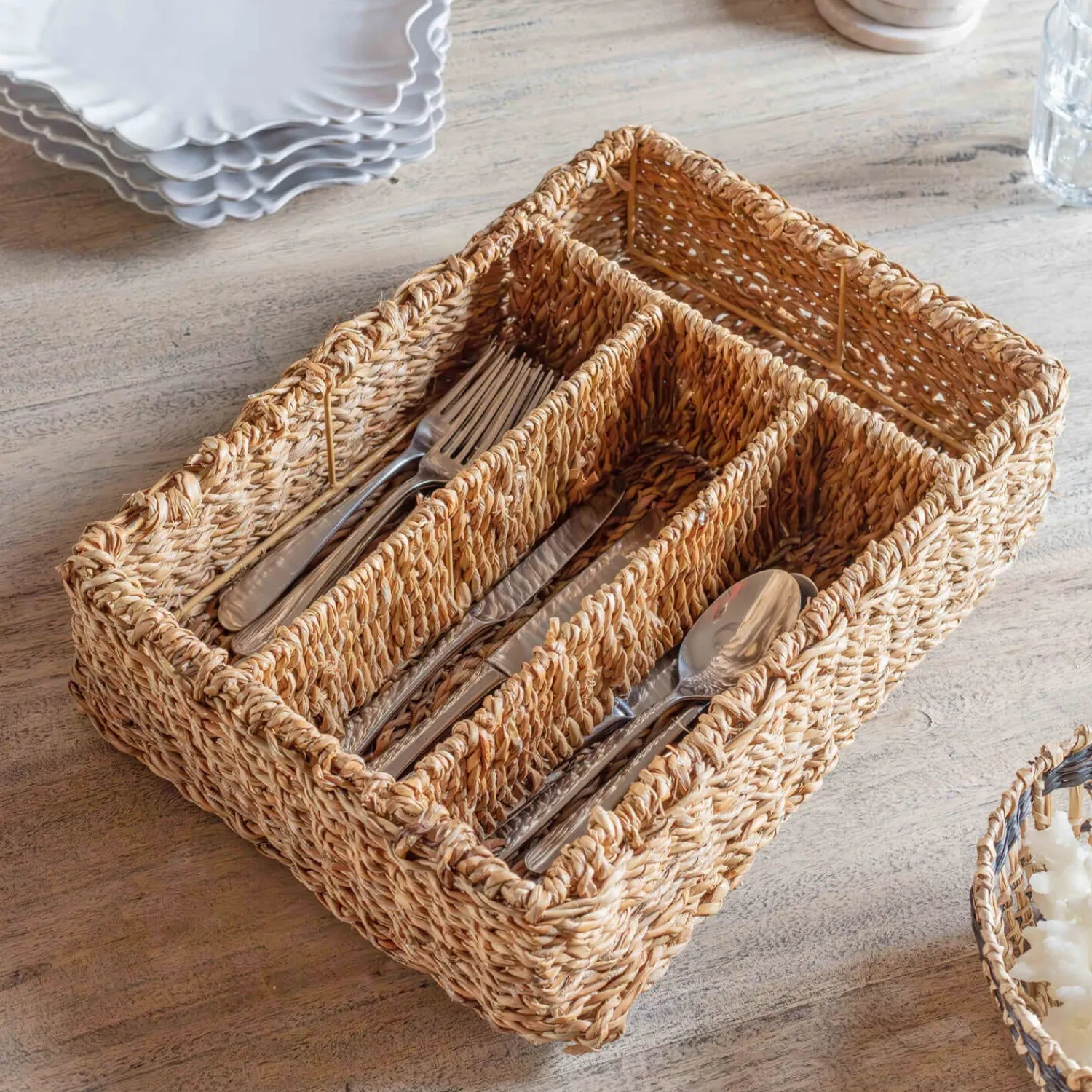 Graham & Green Seagrass Cutlery Tray