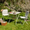 Graham & Green Seigle White Balcony Table and Two Chairs Set