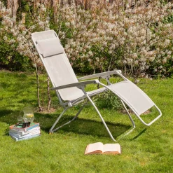 Graham & Green Seigle White Reclining Garden Chair