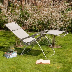 Graham & Green Seigle White Reclining Garden Chair
