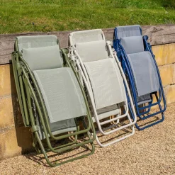 Graham & Green Seigle White Reclining Garden Chair