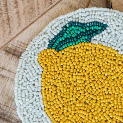 Graham & Green Set of Four Beaded Lemon Coasters