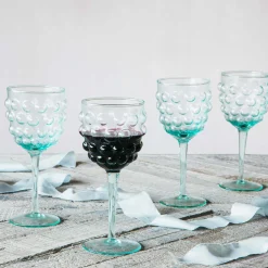 Graham & Green Set of Four Bubble Wine Glasses