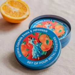 Graham & Green Set of Four Cerveza Metal Coasters