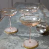 Graham & Green Set of Four Gold Rimmed Cocktail Glasses