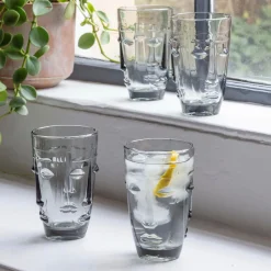 Graham & Green Set of Four Grey Face Tumblers