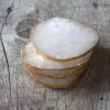 Graham & Green Set of Four Quartz and Gold Coasters