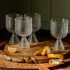 Graham & Green Set of Four Rooftop Clear Wine Glasses