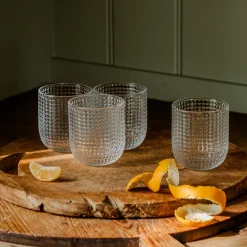 Graham & Green Set of Four Rooftop Clear Glass Tumblers