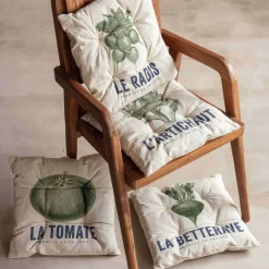 Graham & Green Set of Four Vegetable Print Seat Pads
