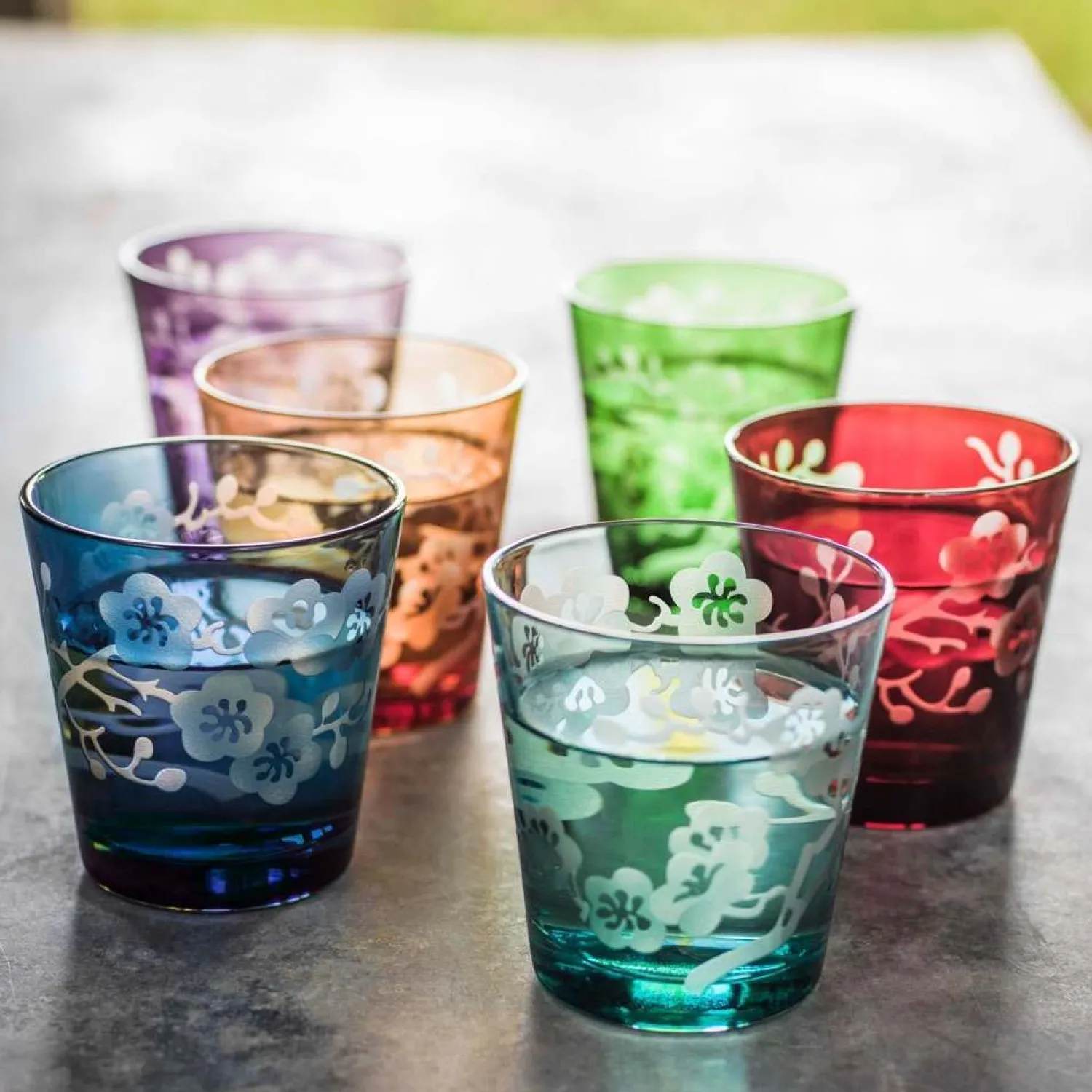 Graham & Green Set of Six Blossom Glasses