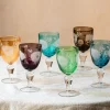 Graham & Green Set of Six Peony Wine Glasses