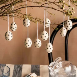 Graham & Green Set of Ten Spotty Egg Hanging Decorations