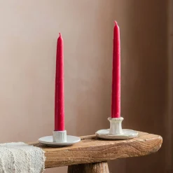 Graham & Green Set of Two Arctic Pink Beeswax Dinner Candles