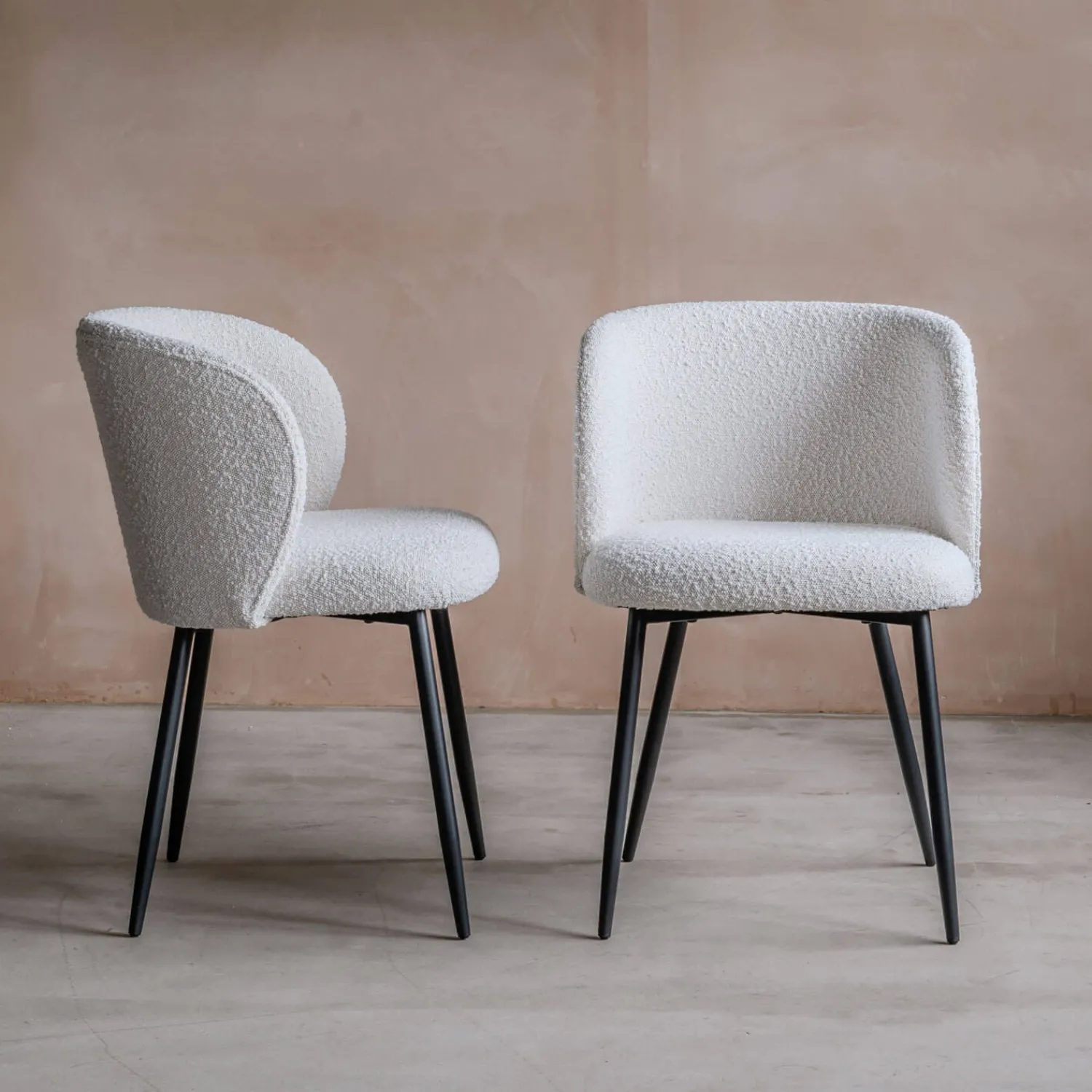 Graham & Green Set of Two Benji Boucle Dining Chairs